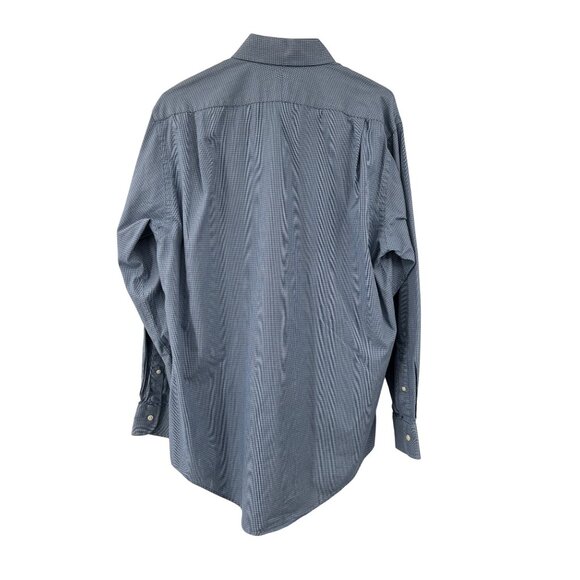 Lands’ End Men’s 15.5 33 Dress Shirt Blue Yellow Plaid Cotton Button Front Used - Picture 2 of 12